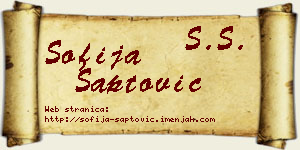 Sofija Šaptović vizit kartica